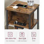 Bedside table with socket