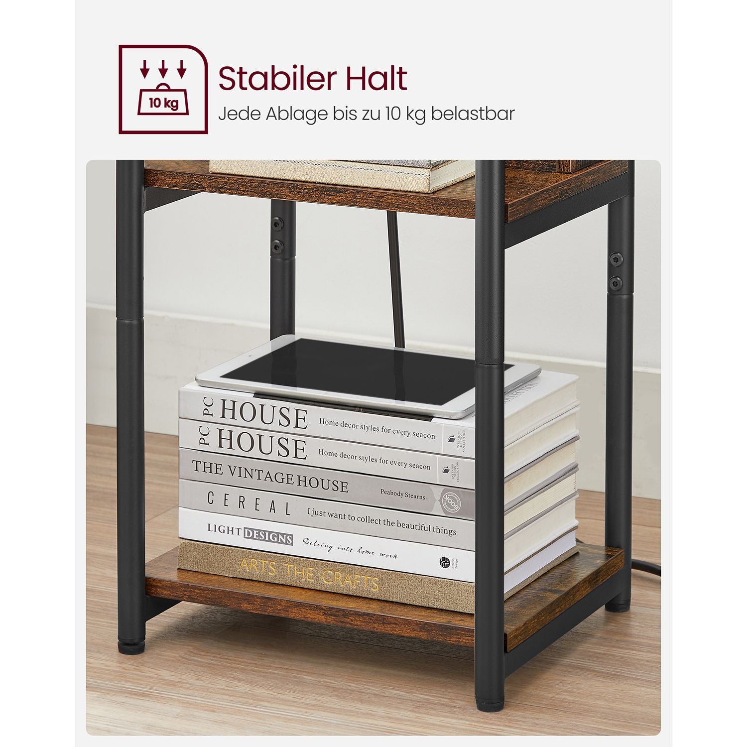 Bedside table with socket
