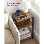 Bedside table with socket