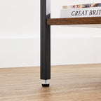 Bedside table - side table - with drawer and 2 shelves - 35 x 35 x 70 cm - vintage brown/black