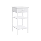 Bedside table - side table - with drawer and 2 shelves - 35 x 35 x 70 cm - vintage brown/black