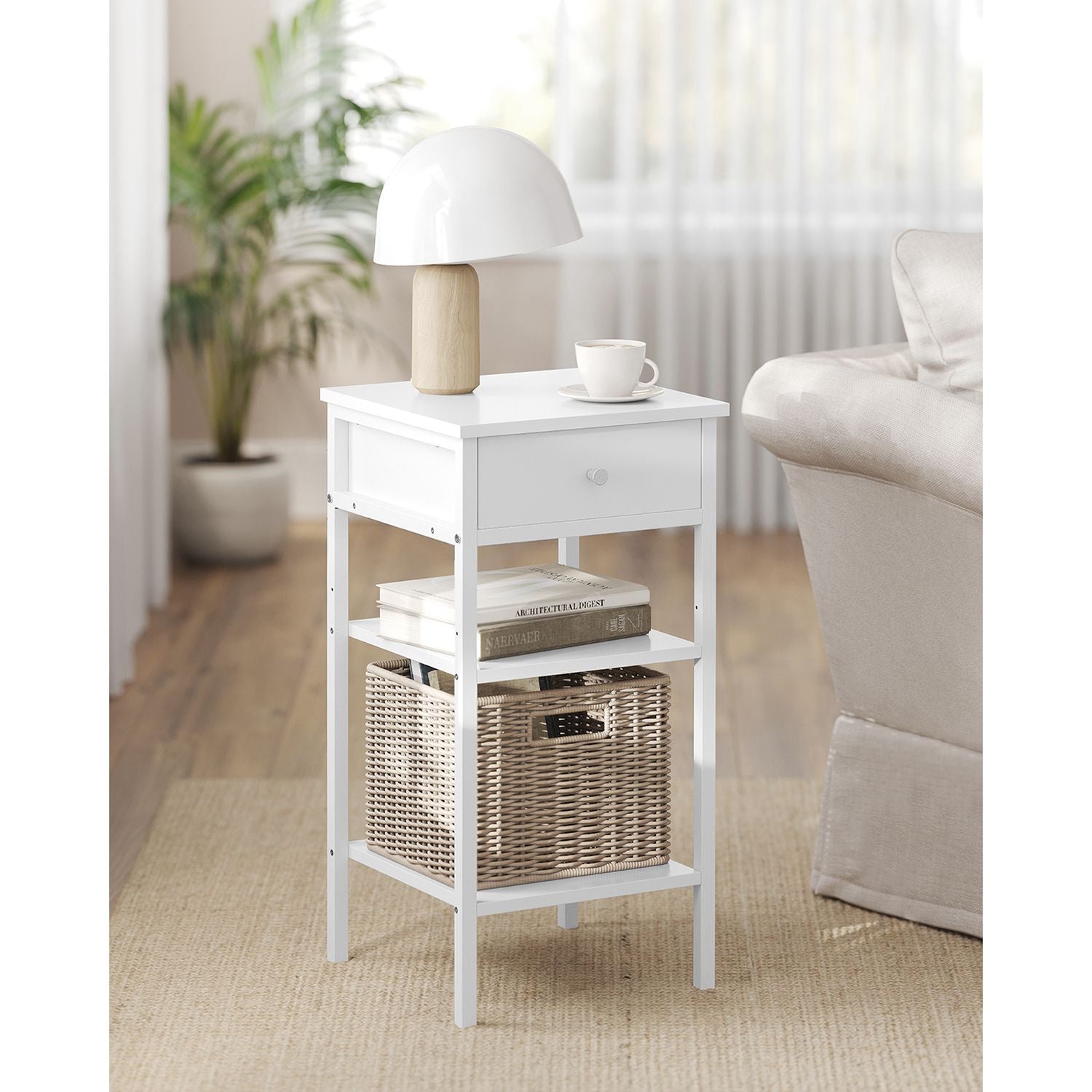 Side table - Beepercase - With drawer - 2 shelves - White