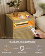 Bedside table-with LED lighting & extendable board