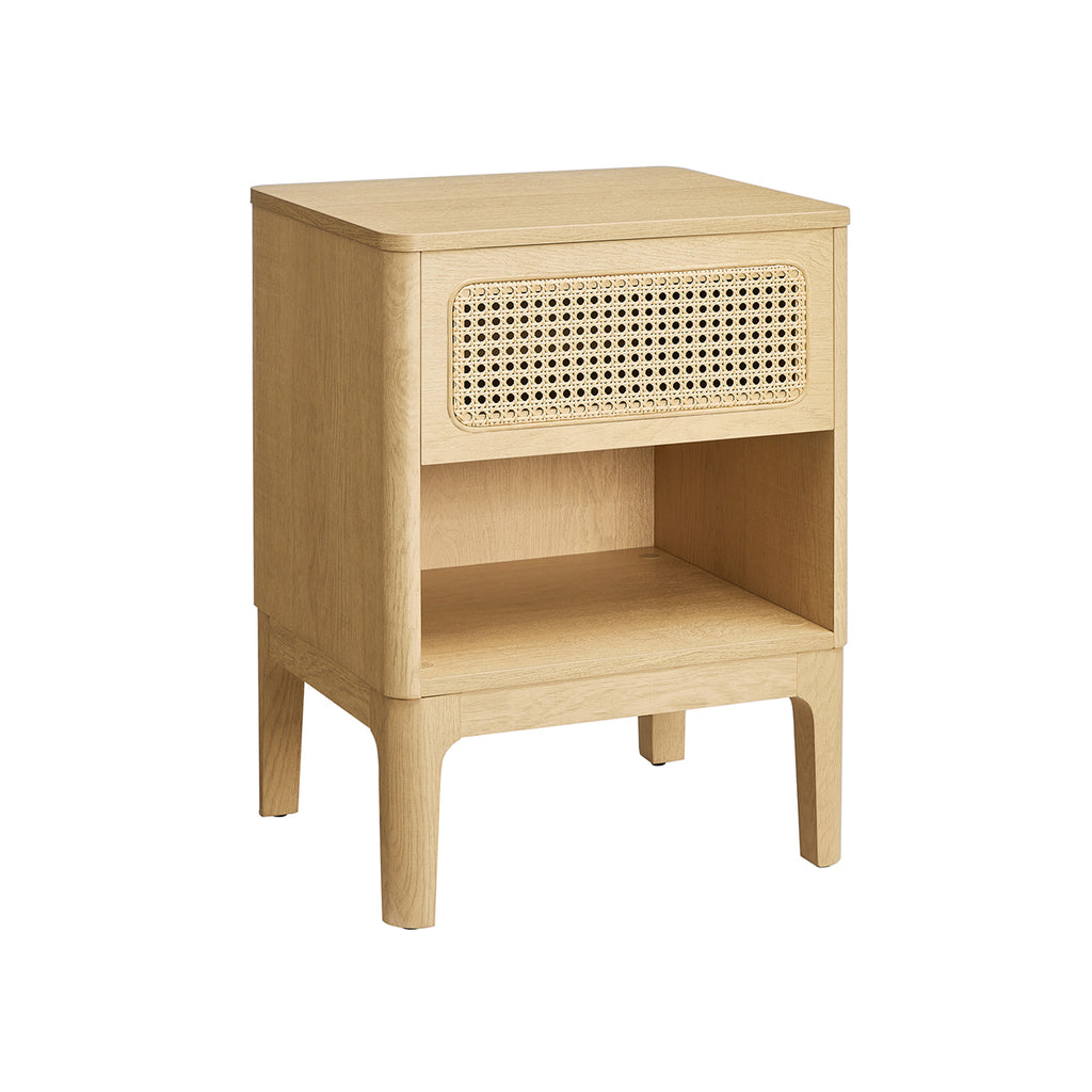 Bedside table - modern - with drawer and open compartment