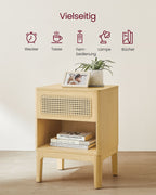Bedside table - modern - with drawer and open compartment