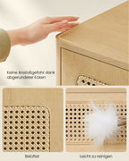 Bedside table - modern - with drawer and open compartment