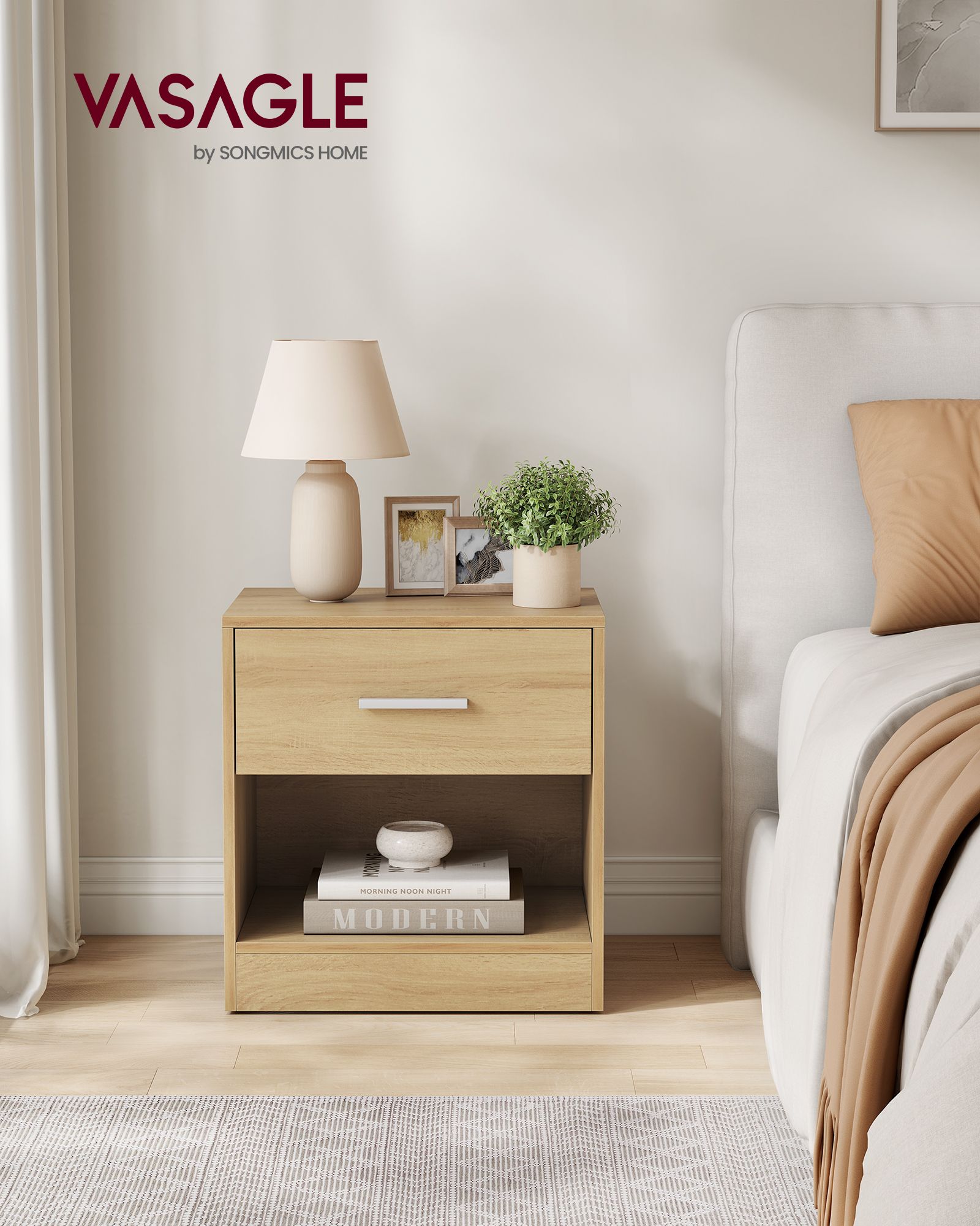 Side table - with drawer and open compartment - Strogeel