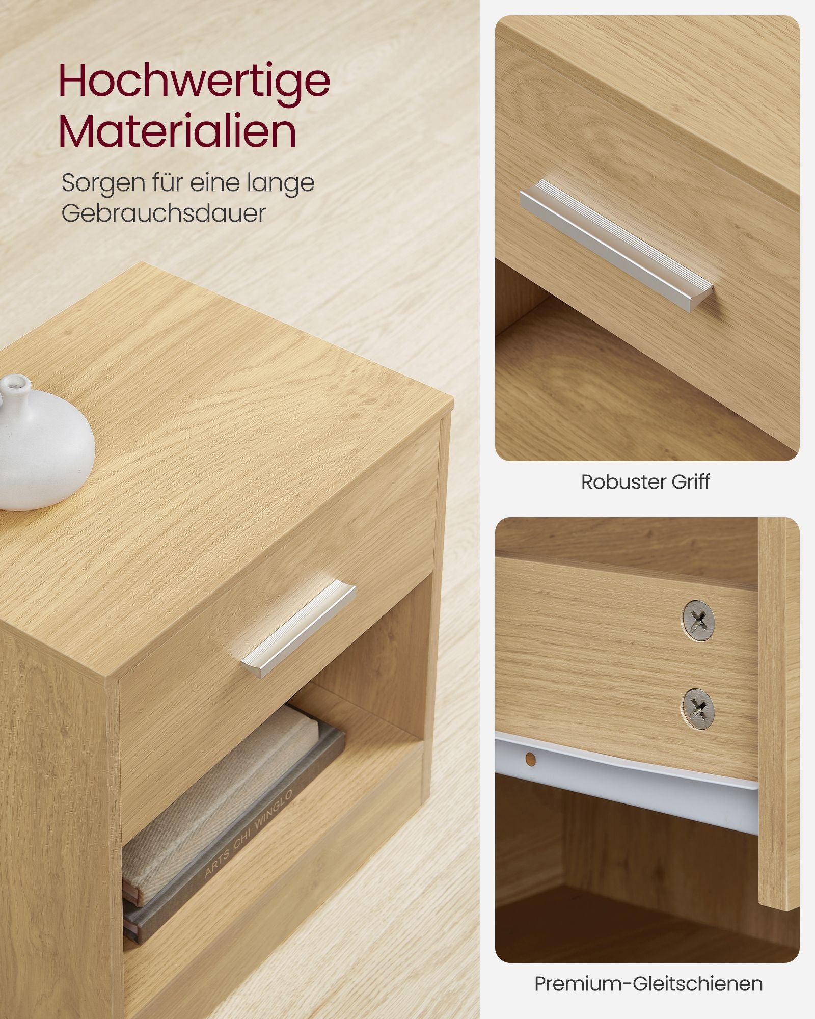 Side table - with drawer and open compartment - Strogeel