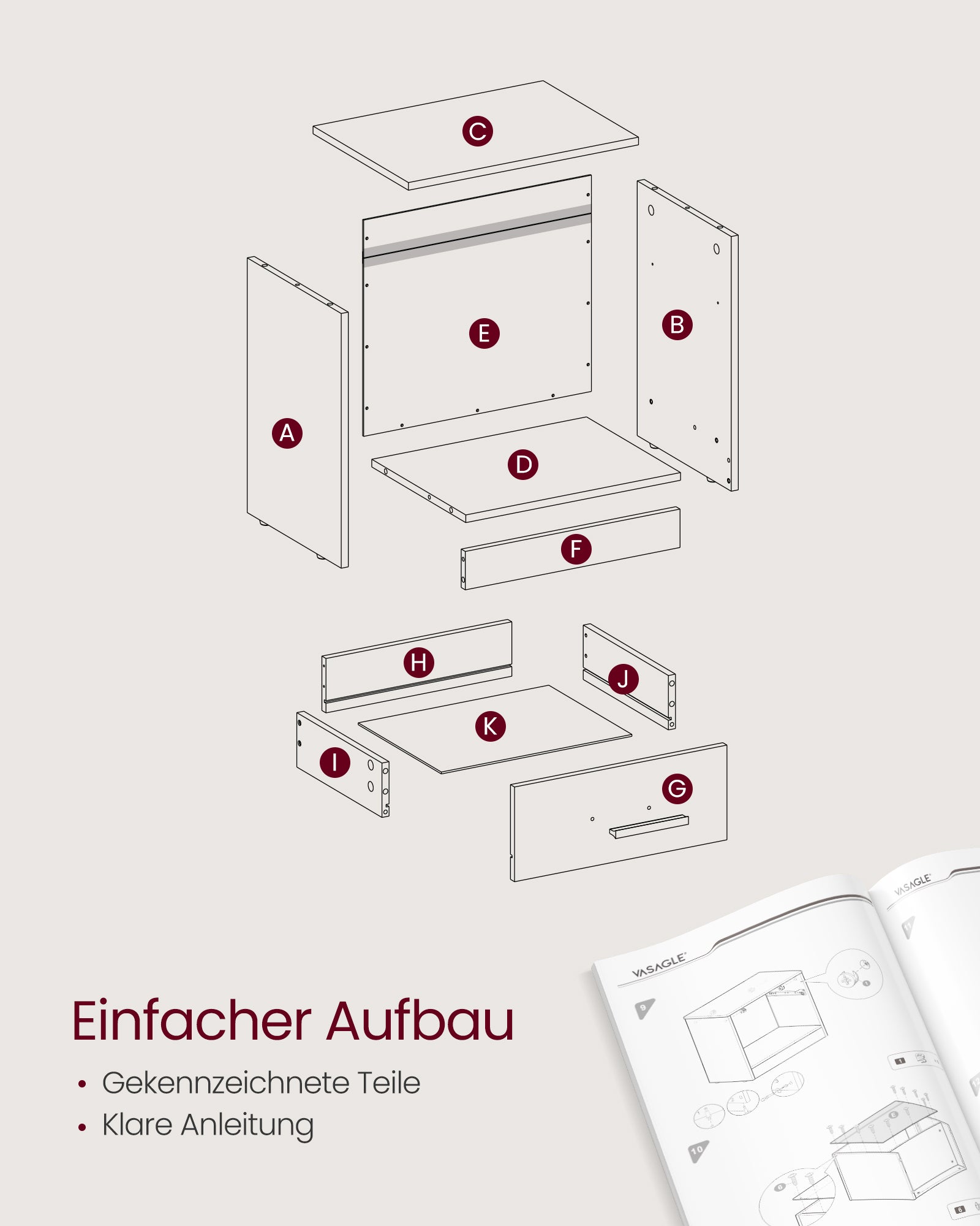 Side table - with drawer and open compartment - Strogeel