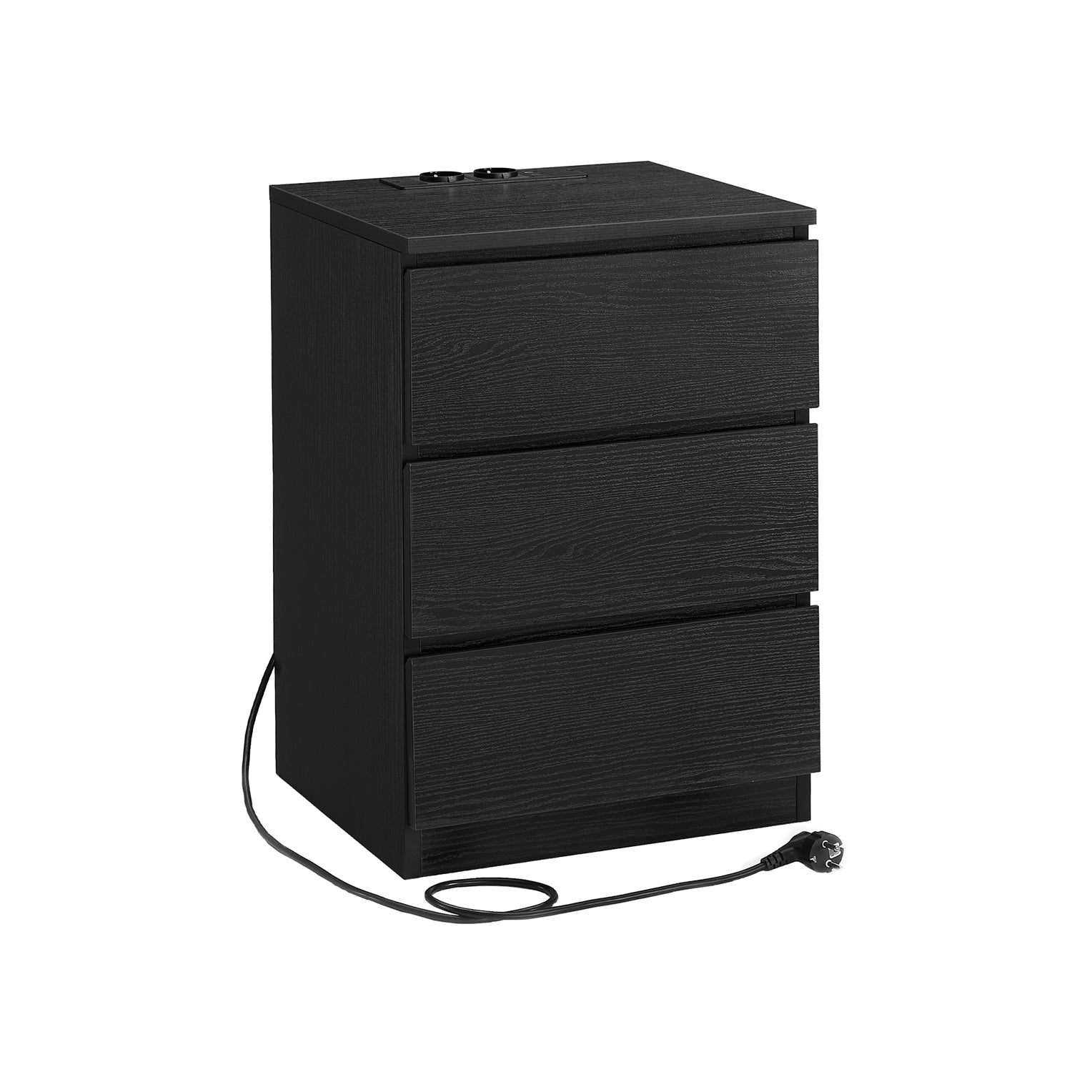 Side table - With 3 drawers - Modern - Ebony black