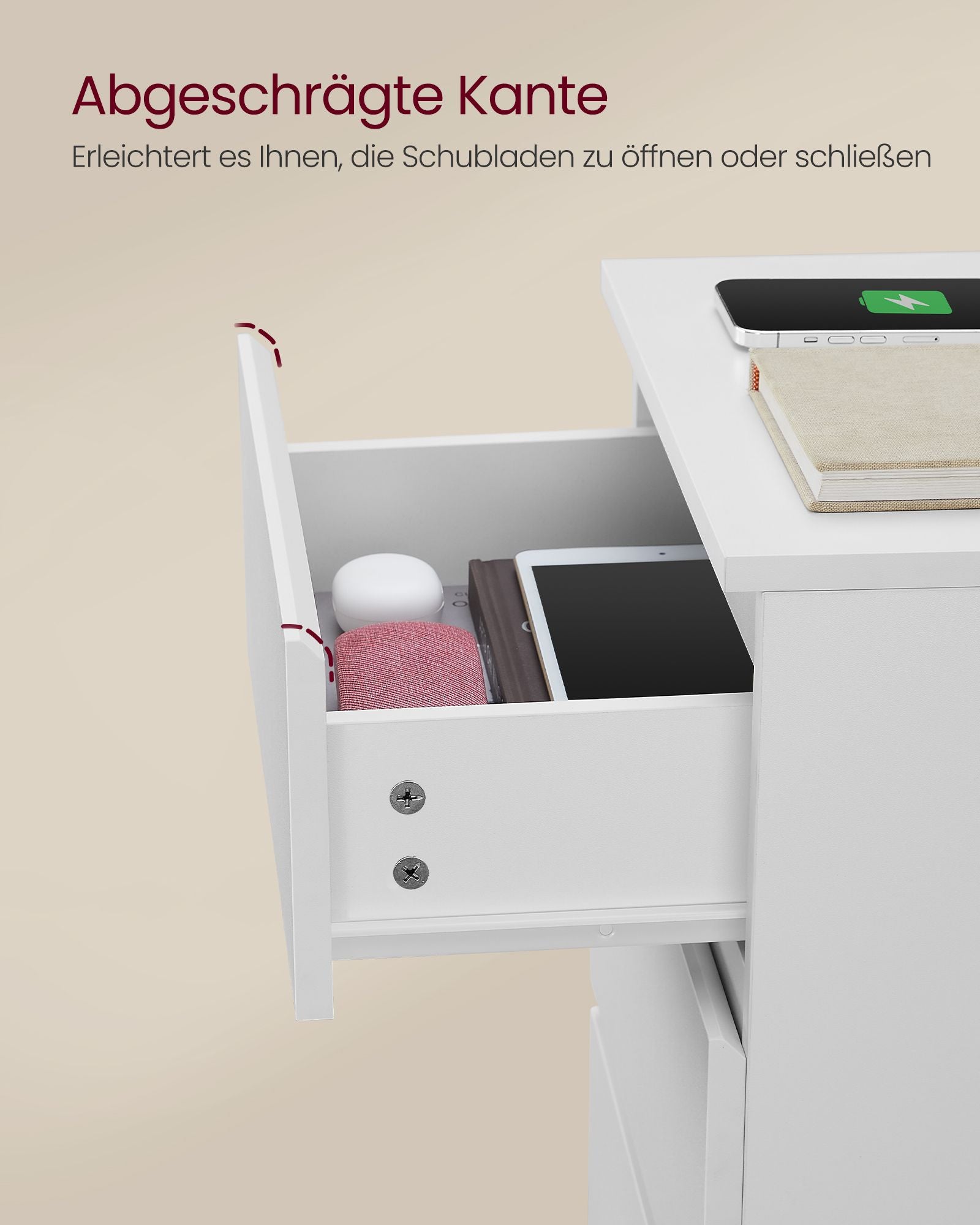 Side table - With 2 sockets - Bedroom - Wolkwit