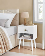 Bedside table set of 2 with drawer and board