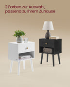 Bedside table set of 2 with drawer and board