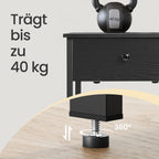 Side table - With drawer and board - Ebony black