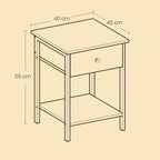 Side table - With drawer and board - Ebony black
