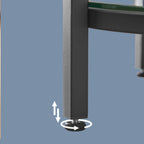 Side table - 2 levels - Marmer look white - Black frame