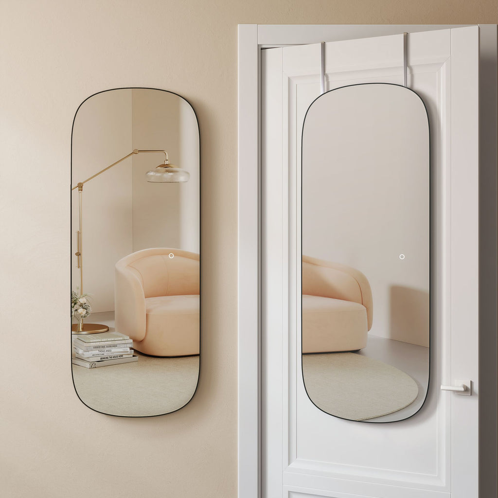 Mirror wall - 120 x 47 cm - bent corner - ramless