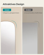 Mirror wall - 120 x 47 cm - bent corner - ramless