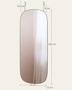 Mirror wall - 120 x 47 cm - bent corner - ramless