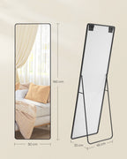 Pass mirror 160 x 50 cm rectangular ink black