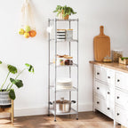 Bathroom rack - Metal rack - 5 shelves - up to 100 kg taxable - Silver