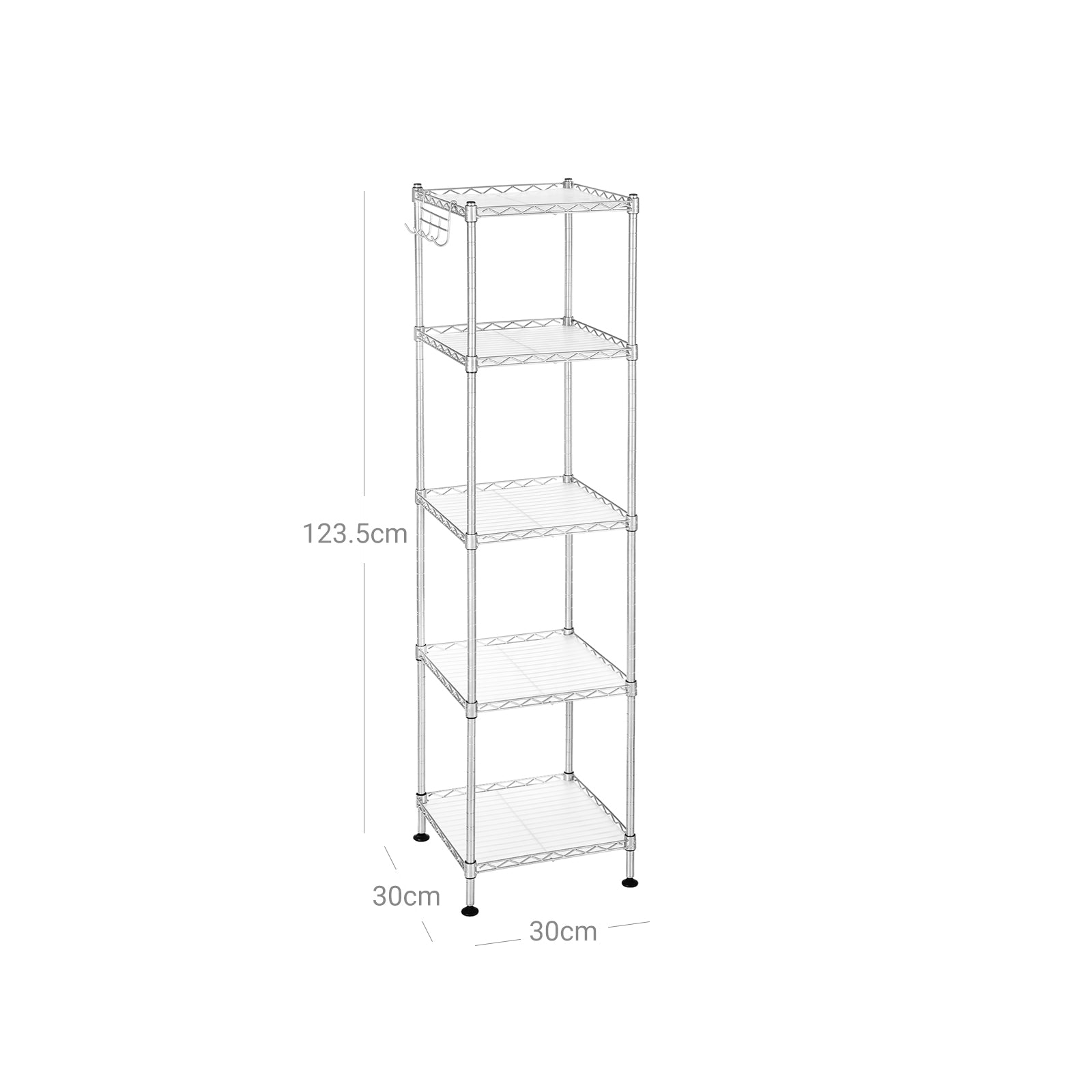 Bathroom rack - Metal rack - 5 shelves - up to 100 kg taxable - Silver