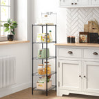 Kitchen rack - storage rack - with 5 levels - metal frame - black