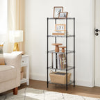 Kitchen rack - storage rack - with 5 levels - metal frame - black