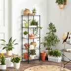 Kitchen rack - storage rack - with 5 levels - metal frame - black