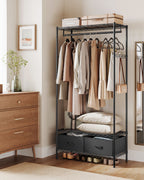 Clothing rack with 2 drawers ink -black