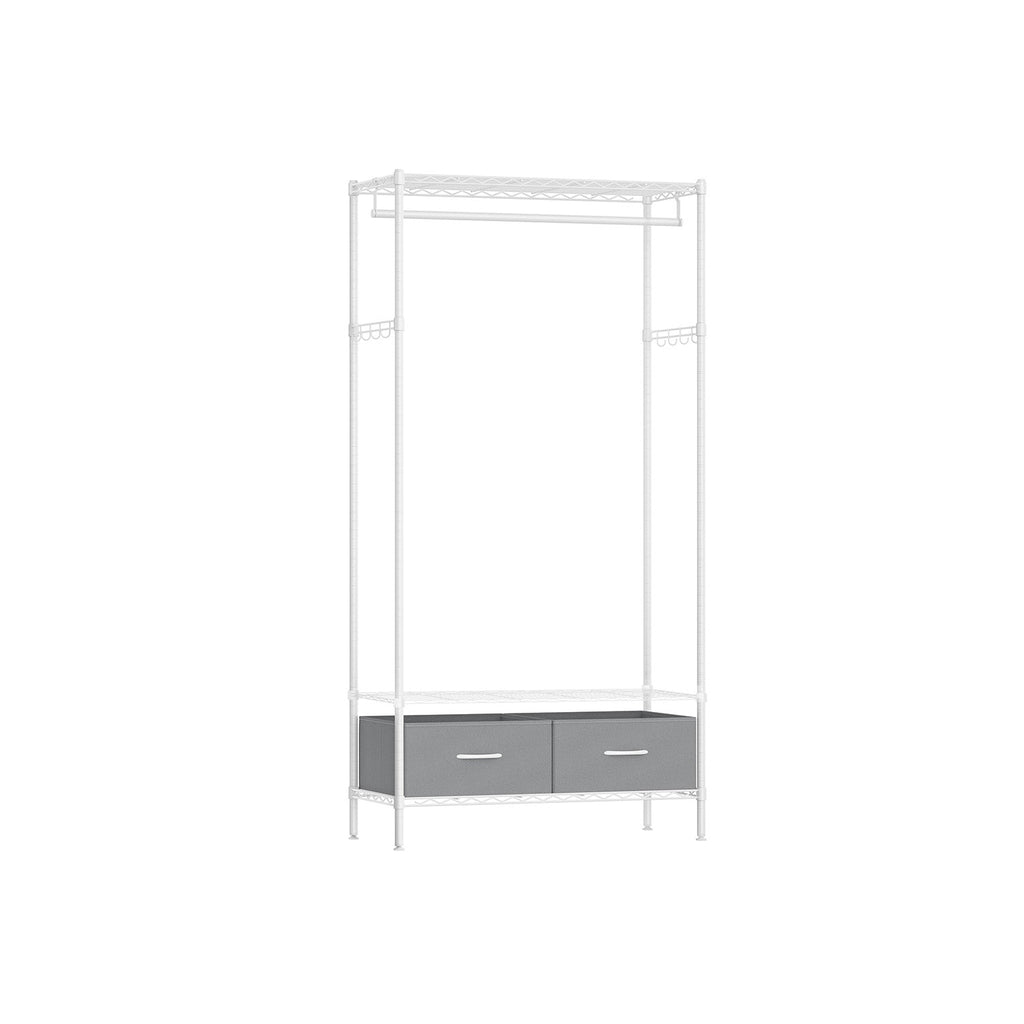 Clothing rack with 2 drawers ink -black