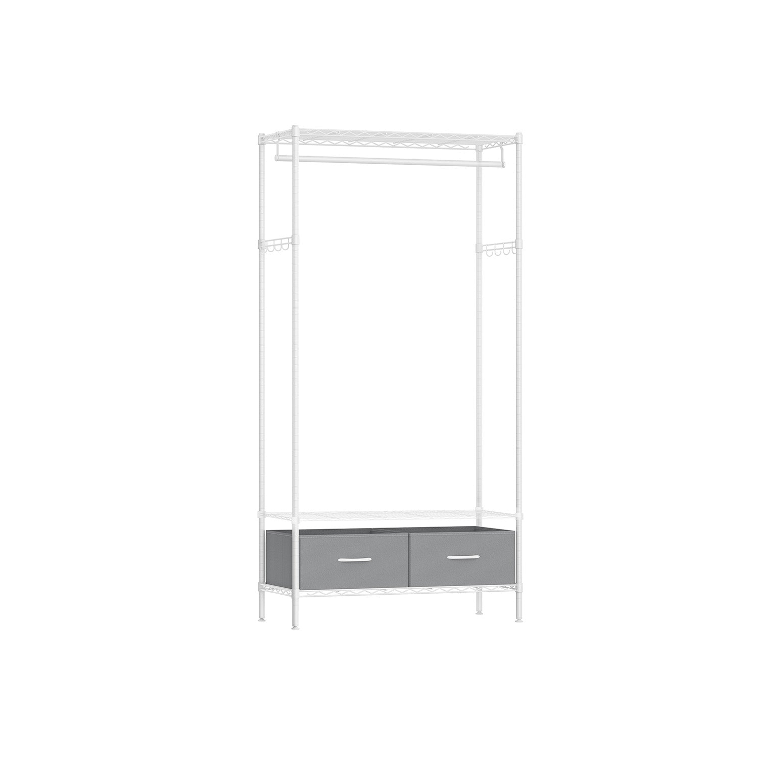 Clothing rack with 2 drawers ink -black