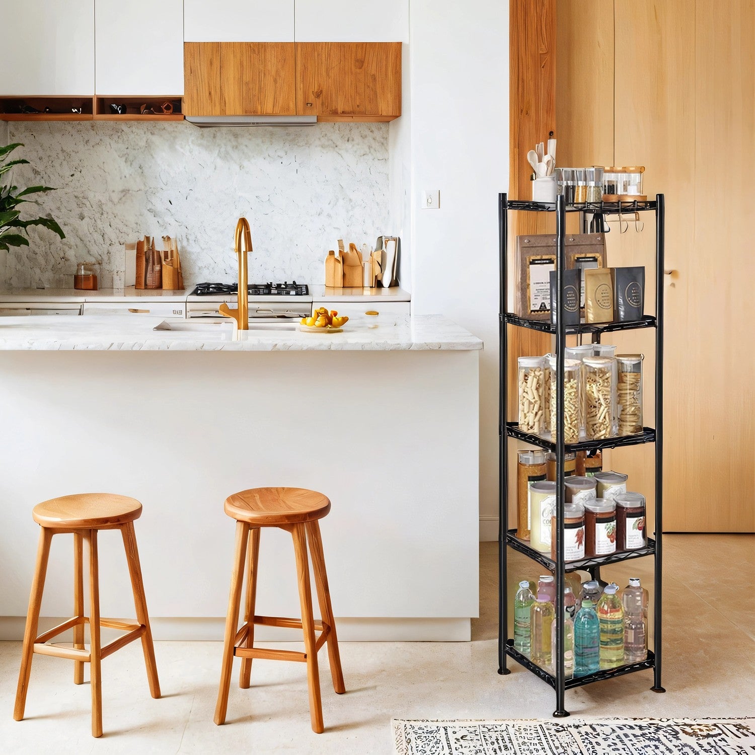 Bathroom shelf, standing plank, metal shelf