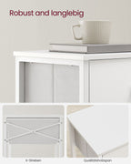 Side table - with fabric drawer - white