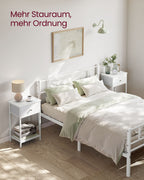 Side table - Set of 2 - with white fabric drawers
