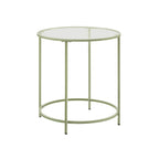 Side table - Round coffee table - With black metal frame