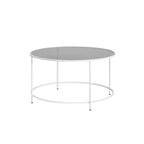 Coffee table - Round coffee table - Side table with glass top - Black