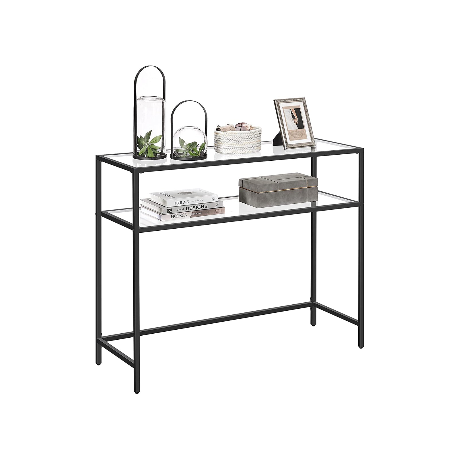Side table - Consolet table - With 2 shelves - Black