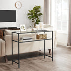 Side table - Consolet table - With 2 shelves - Black