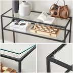 Side table - Consolet table - With 2 shelves - Black