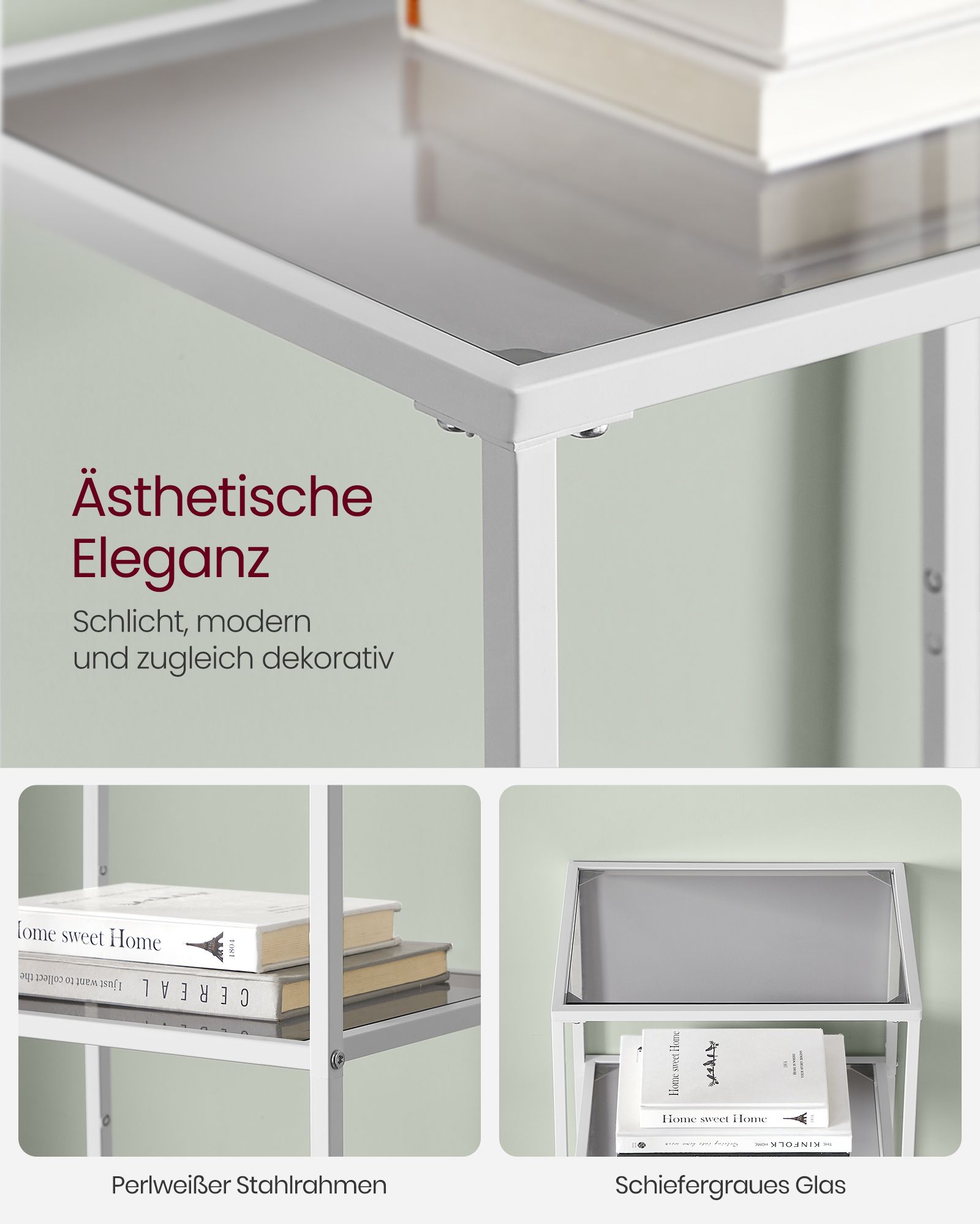 Bathroom shelf-4 shelves-Leigrijs-Paelwit