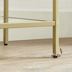 Bookcase - Standing Plank - Bathroom Cabinet - 5 Levels - Steel Frame - Gold