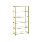 Bathroom shelf - Tempered Glass - Transparent - Metallic Gold