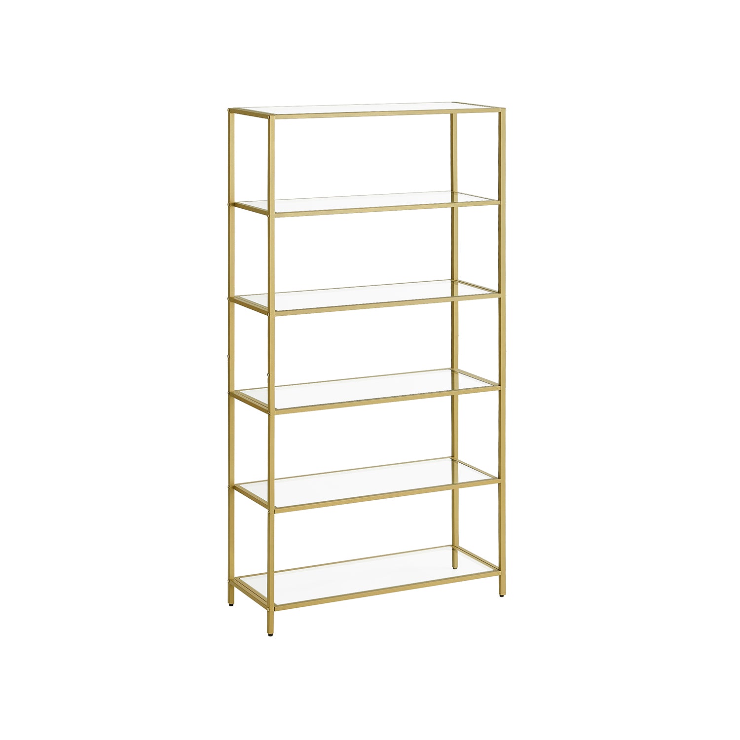 Bathroom shelf - Tempered Glass - Transparent - Metallic Gold