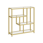 Bookcase with 4 shelves Transparent-bleek gold
