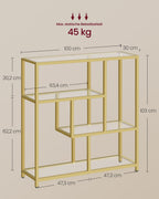 Bookcase with 4 shelves Transparent-bleek gold