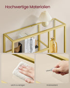 Bookcase with 4 shelves Transparent-bleek gold