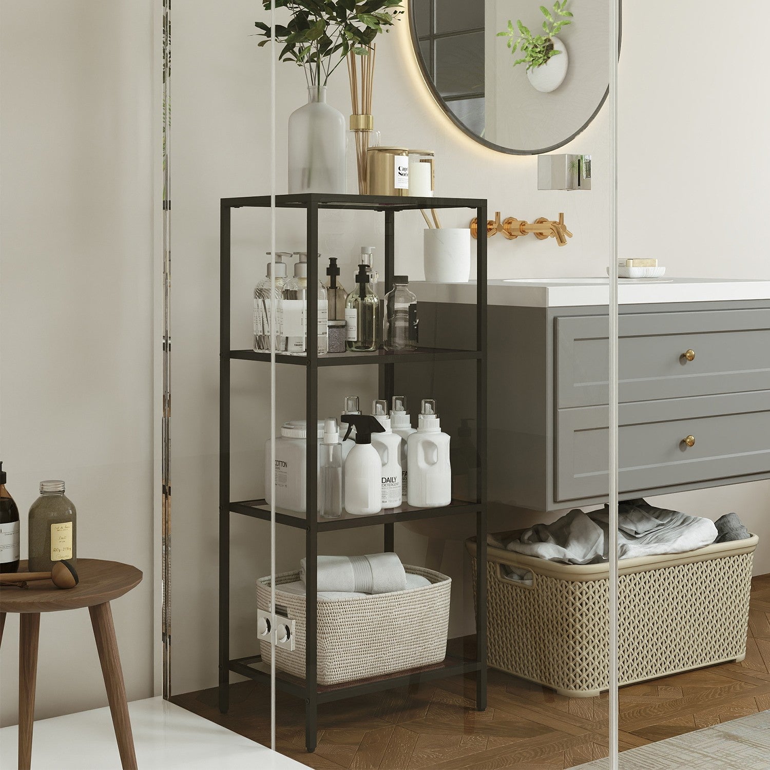 4-layer shelf made of tempered glass bathroom shelf bathroom shelf