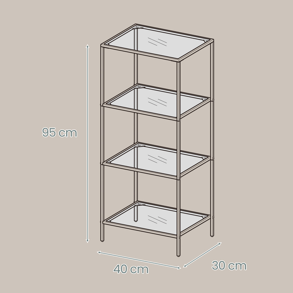 4-layer shelf made of tempered glass bathroom shelf bathroom shelf