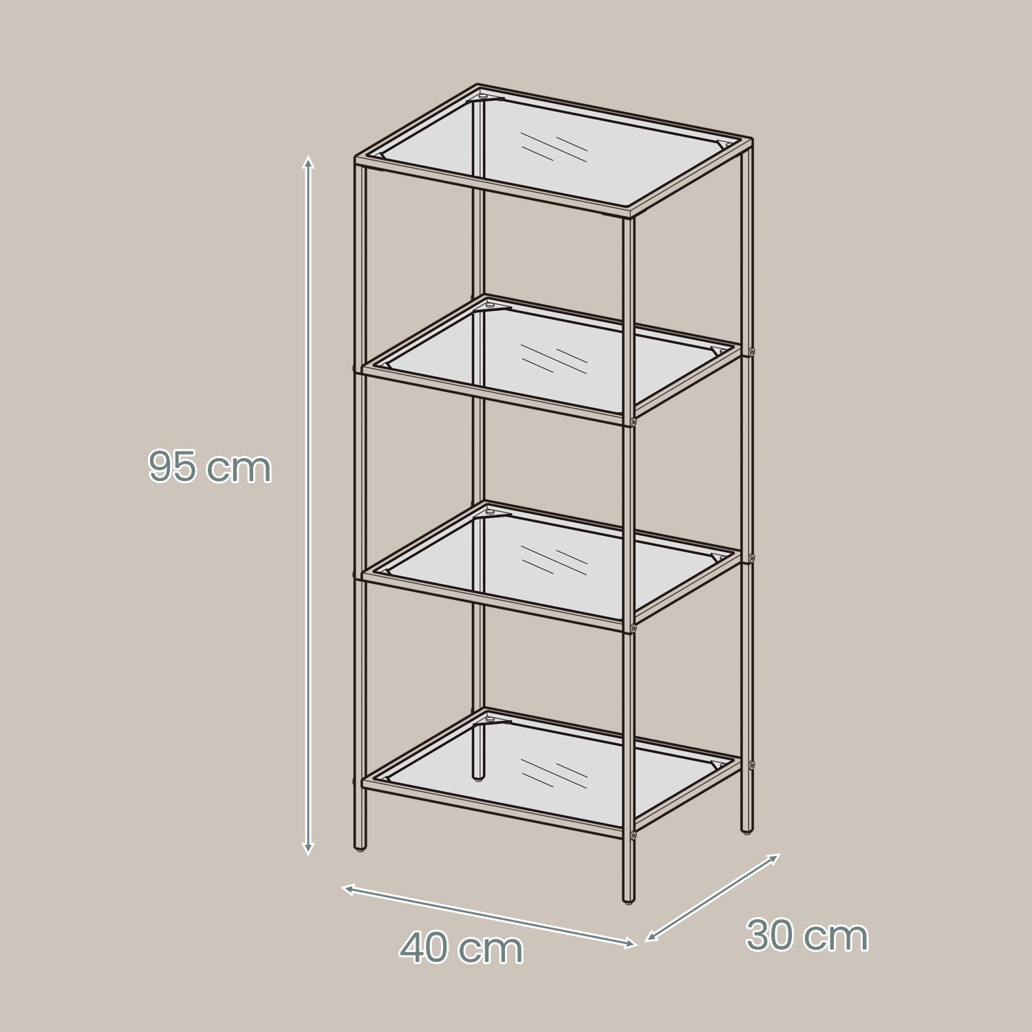 4-layer shelf made of tempered glass bathroom shelf bathroom shelf